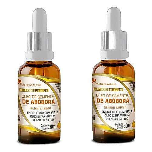 Kit 2x Óleo De Abóbora Em Gotas 30ml Flora Nativa Do Brasil Sem Sabor