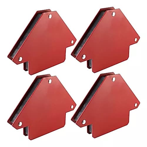 Kit 4 Esquadro Magnético 12kg C Imã Solda P Serralheiro Ângulo 45° 90° 135° Profissional Ferramentas
