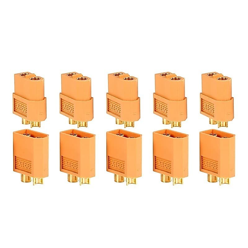 Plug Conector Xt60 Amarelo Macho Fêmea Kit Com Pares