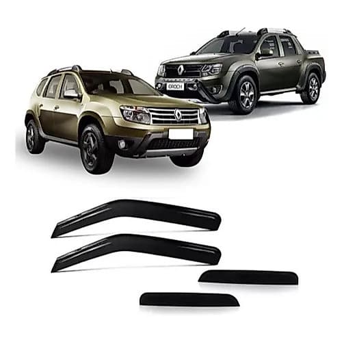 Calha Defletor Chuva Duster e Oroch 2011 a 2019 e 2015 a 2023 - 4 Portas Ecoflex