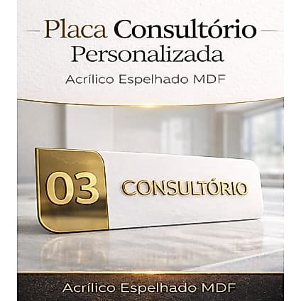 Placa Consultório Personalizada Porta | Acrílico Espelhado MDF Nome ou Número Profissional