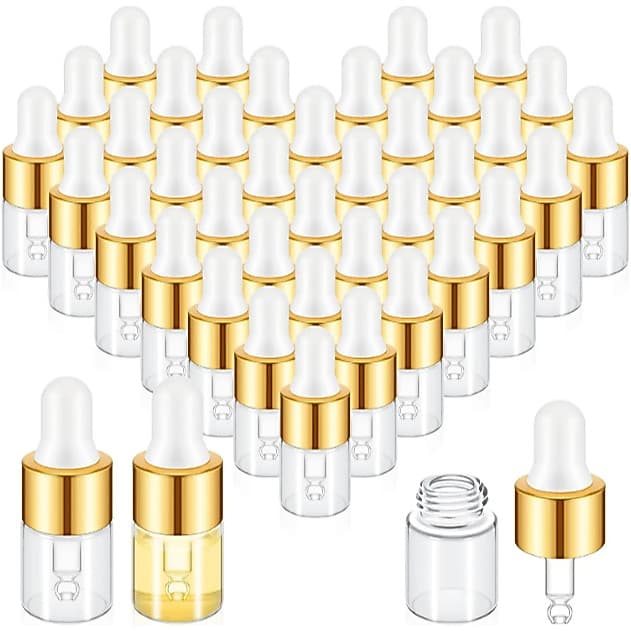 100 Unidades 1/3/5ml Mini Garrafa Conta-Gotas De Vidro Em Massa Transparente Frascos Óleo Essencial Pequenos Recipientes