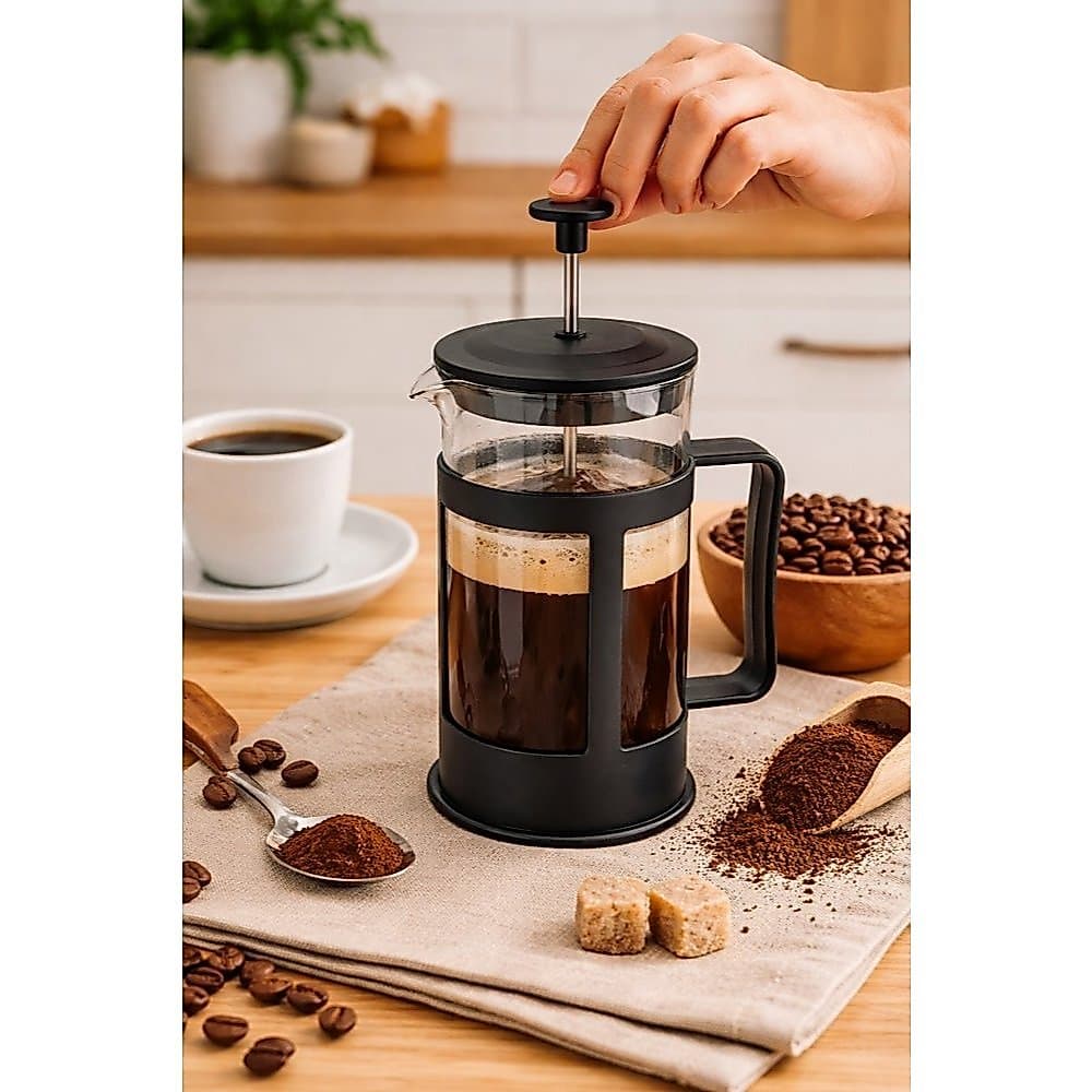 Prensa Francesa Cafeteira 300ml Café 3 Minutos Chá Café Gourmet Inox Premium Sem Filtro
