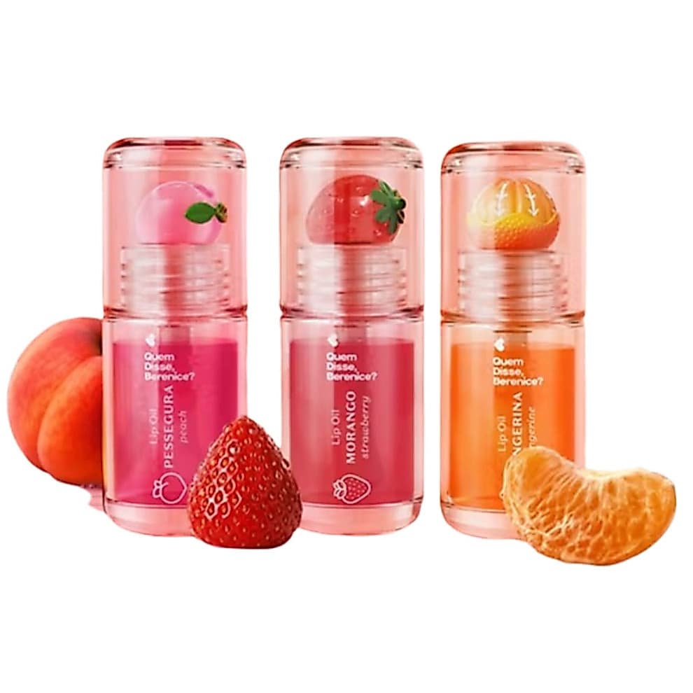 Lip Oil Morango, Pessegura, Tangerina - Quem Disse Berenice, Cuide-se Bem
