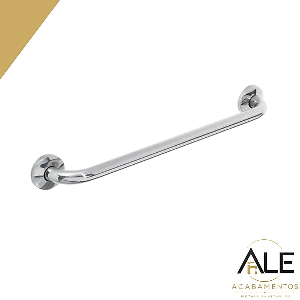 Alça de Apoio Banheiro Barra Inox 80cm Cadeirante Idoso Deficiente, Corredor e Piscina