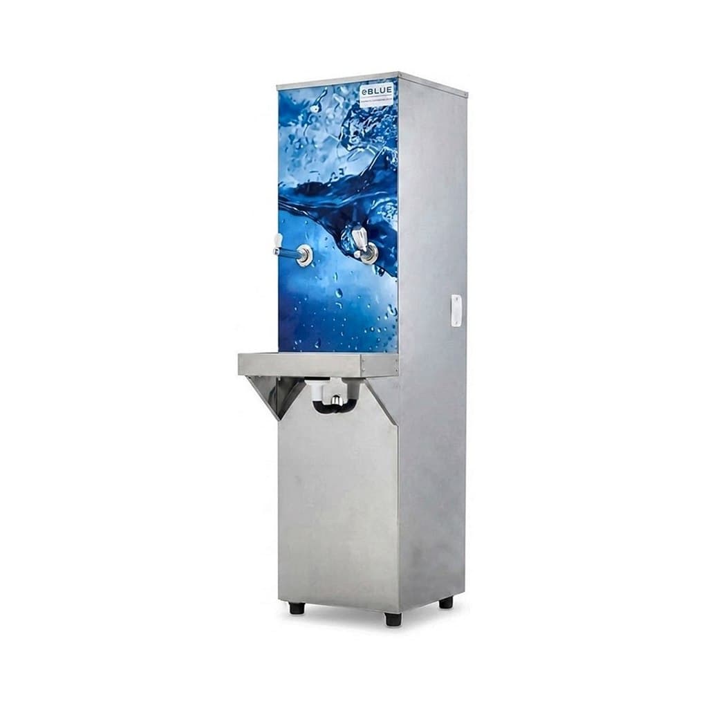 Purificador Bebedouro Industrial 25L Coluna Inox Blue Adesivado 1 Torneira e 1 Jato Com Filtro