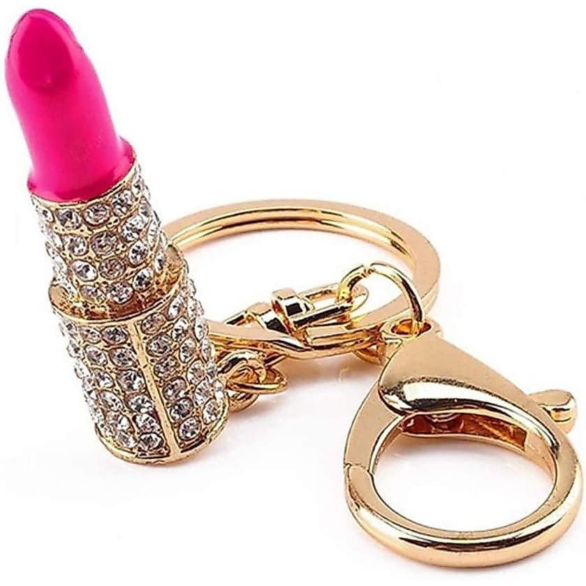 Chaveiro de Batom com Cristais Ebonee para Mulheres, Pingente de Bolsa com Strass, Presente de Natal para Senhoras