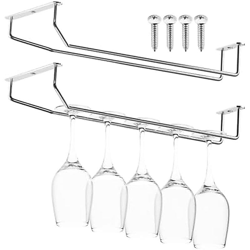 Cosmos 2 Peças De Suporte Para Copo De Vinho , Prateleira Sob O Armário , Cabide De Arame , Rack De Taças Armazenamento