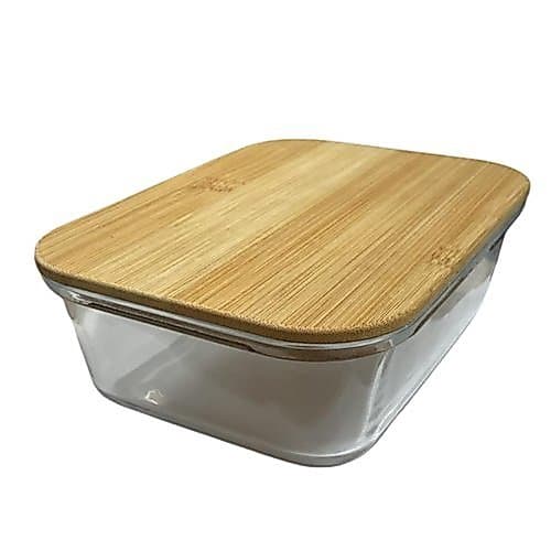 Pote Vidro Hermético Tampa Bambu - Marmita Multiuso Vedação Segura - tamanhos variados