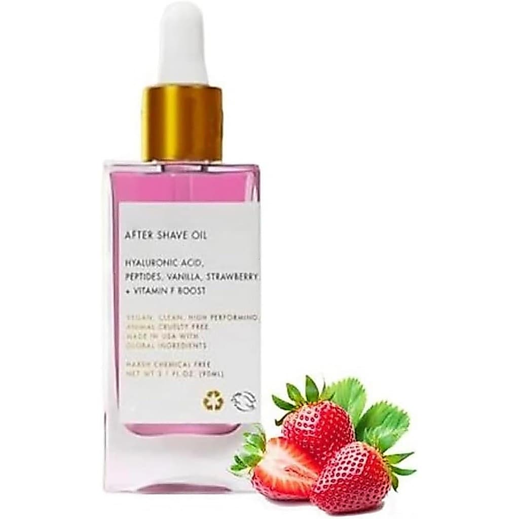 Óleo Pós-Barba - Aroma de Morango e Baunilha, Verdadeiramente Óleo Pós-Barba para Mulheres para uma Pele Suave.
