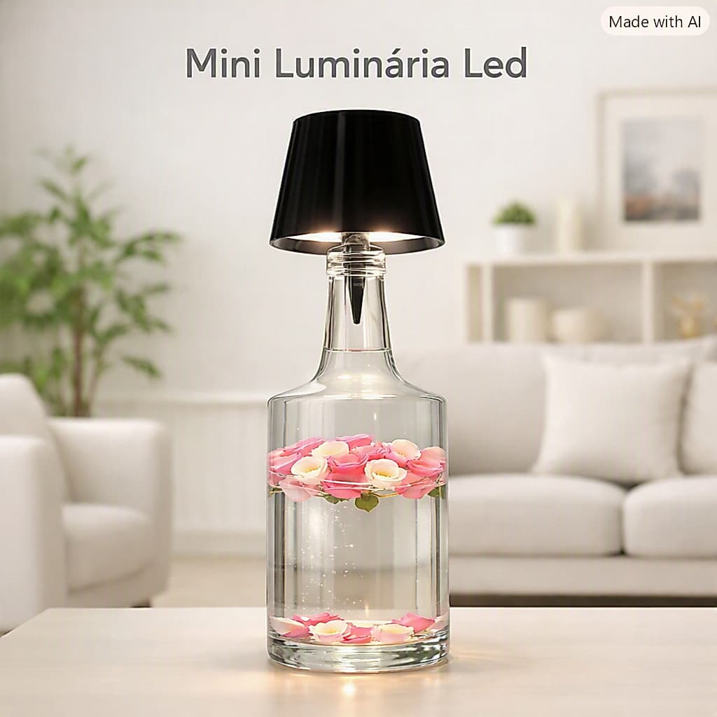Mini Luminária LED portátil e compacta, ideal para mesa, decoração e luz ambiente com estilo portátil