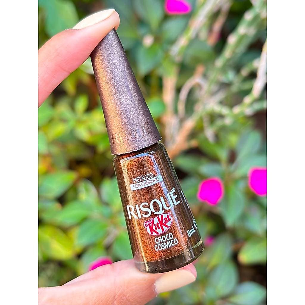 Esmalte Risque Kit kat metálico marrom CHOCO COSMICO KitKat 8ml