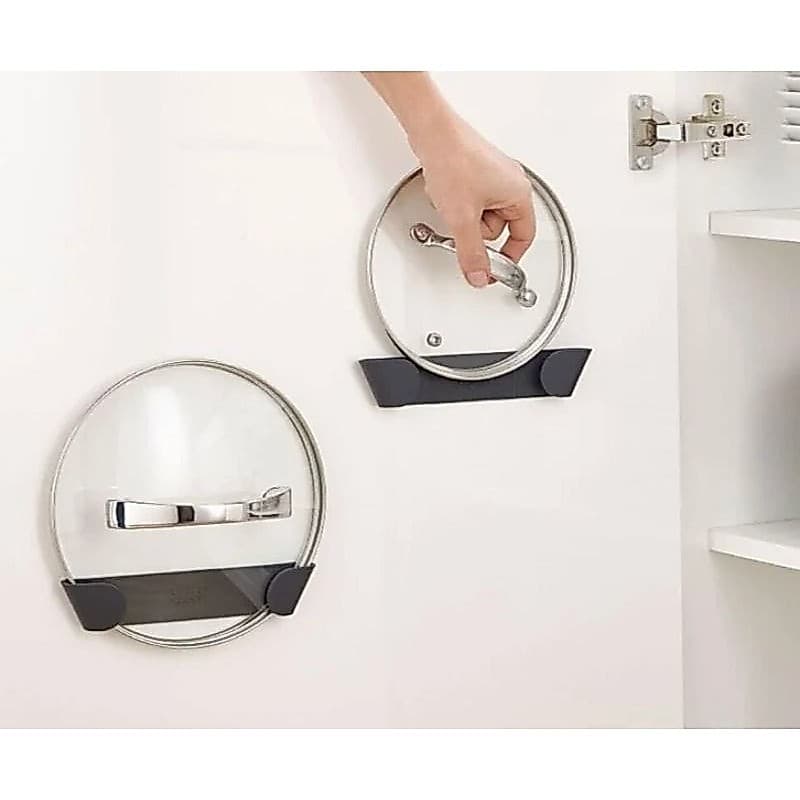 kit 5 suportes para Tampas de Panela  Porta Tampas Adesivo ou fixação com parafuso para Armário Cozinha