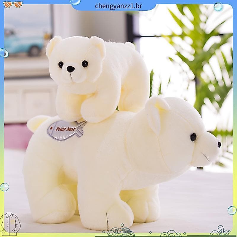 Bonito simulação urso Polar boneca pequeno urso branco Ragdoll boneca brinquedo de pelúcia travesseiro menina presente d