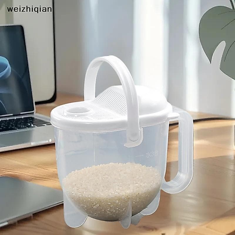 [T & B] Coador De Arroz Com Alça , Tigela De Filtro De Lavagem Tampa Itens De Cozinha Multifuncionais Convenientes Para