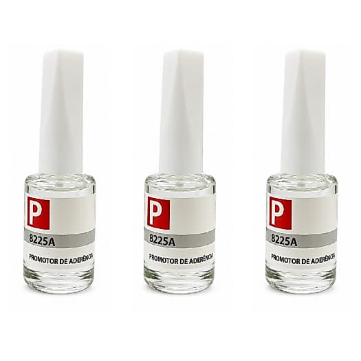 Kit 3 Primer Promotor Aderência 8225 A Para Adesivo e Dupla Face Com Pincel Aplicador