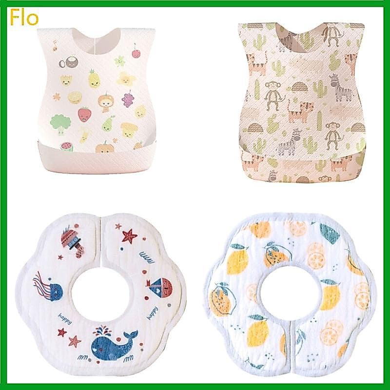 Flo 10 20pcs Babadores Descartáveis Para Bebês Estampa Desenho Animado Bolso Projetados