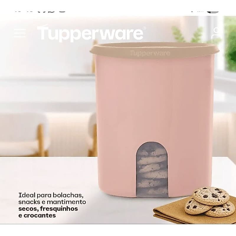 TUPPERWARE POTE MANTIMENTOS ROSA COM VISOR ROSA 4 ,2 LITROS