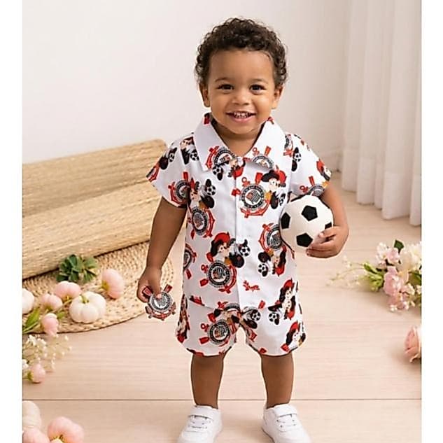 Conjunto Mauricinho infantil do CORINTHIANS(1,2 e 3 anos)