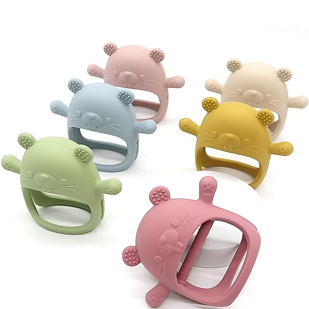 Chocalho mordedor para bebê 3 meses Silicone Promoção Infantil primeira infancia