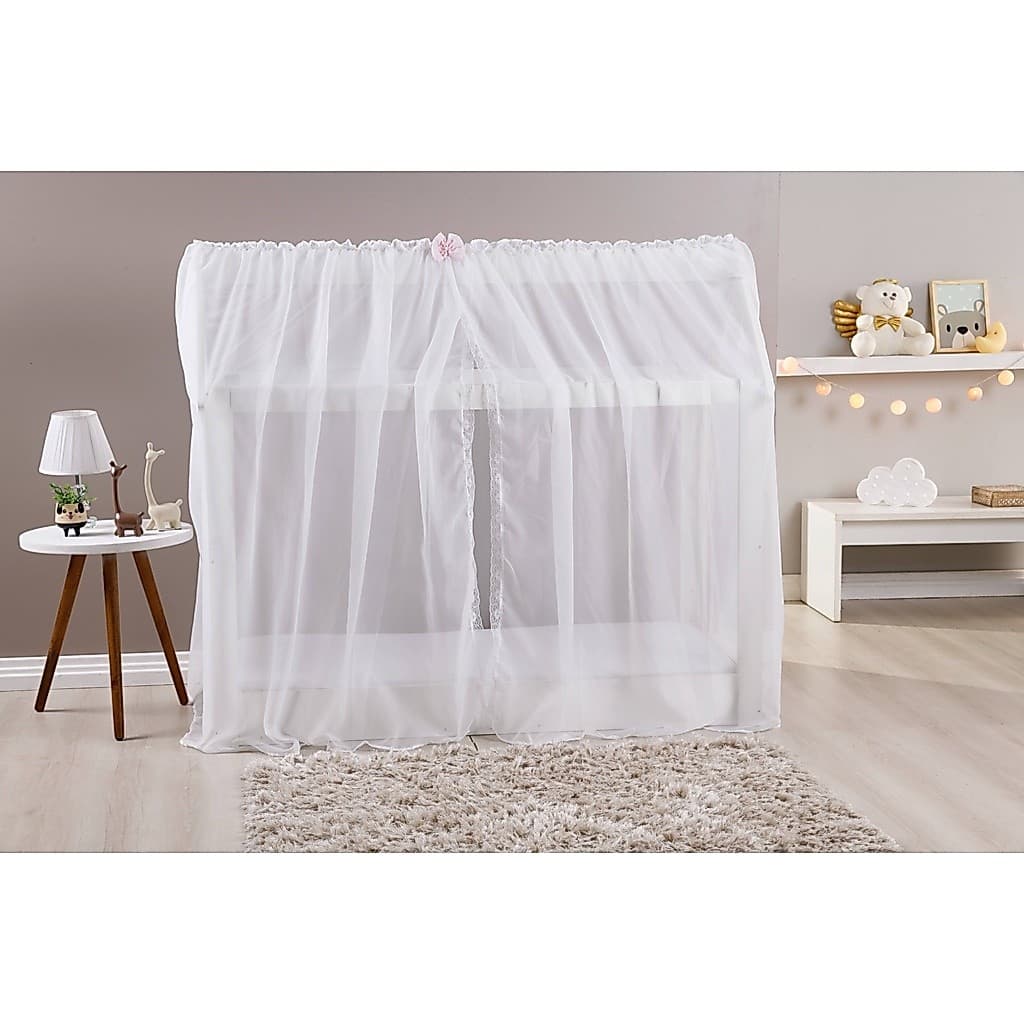 Mosquiteiro Avulso Cama Montessoriano 2.10m Larg. X 2.00m  Alt. em Tecido Voal Laço ( Diversos )