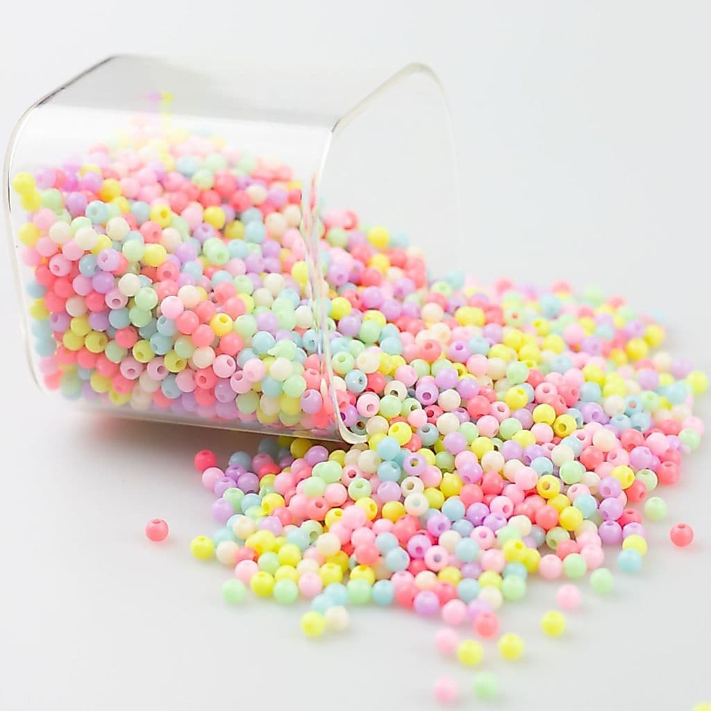 Miçangas 4mm Bola Color Candy Leitosa 3400 Peças 100g Missangas para Pulseira, Colar