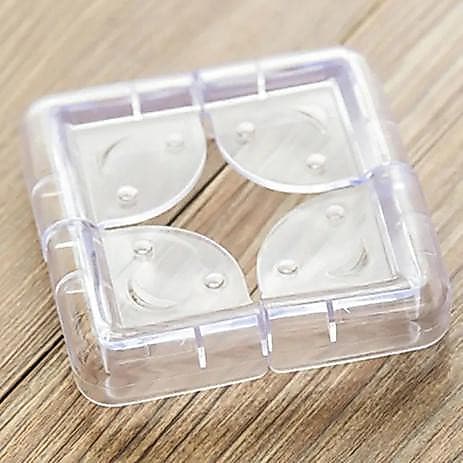 4 Protetor Protetores De Quina Silicone Canto Proteção Bebê  4X4X1,5CM Utensilio Multiuso