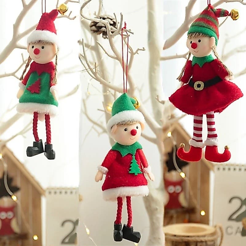 Decoração Da Casa De Natal Anjo Boneca Elfo Pingente Árvore Pendurado Ornamentos Ano Novo Presente Decorações