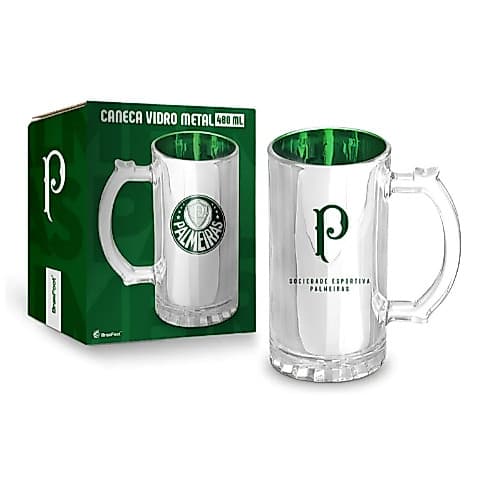 CANECA VIDRO METALIC TIMES - PALMEIRAS