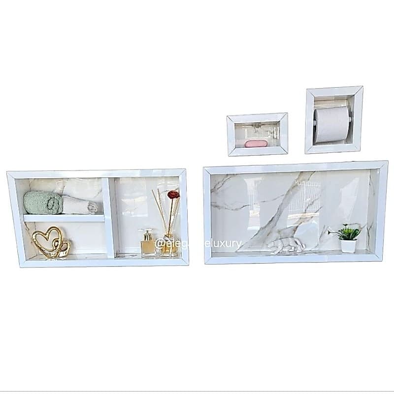 KIT 4 ITENS NICHO ORGANIZADOR COLMEIA + nicho porta shampoo+porta papel higiênico+saboneteira PRONTA ENTREGA.