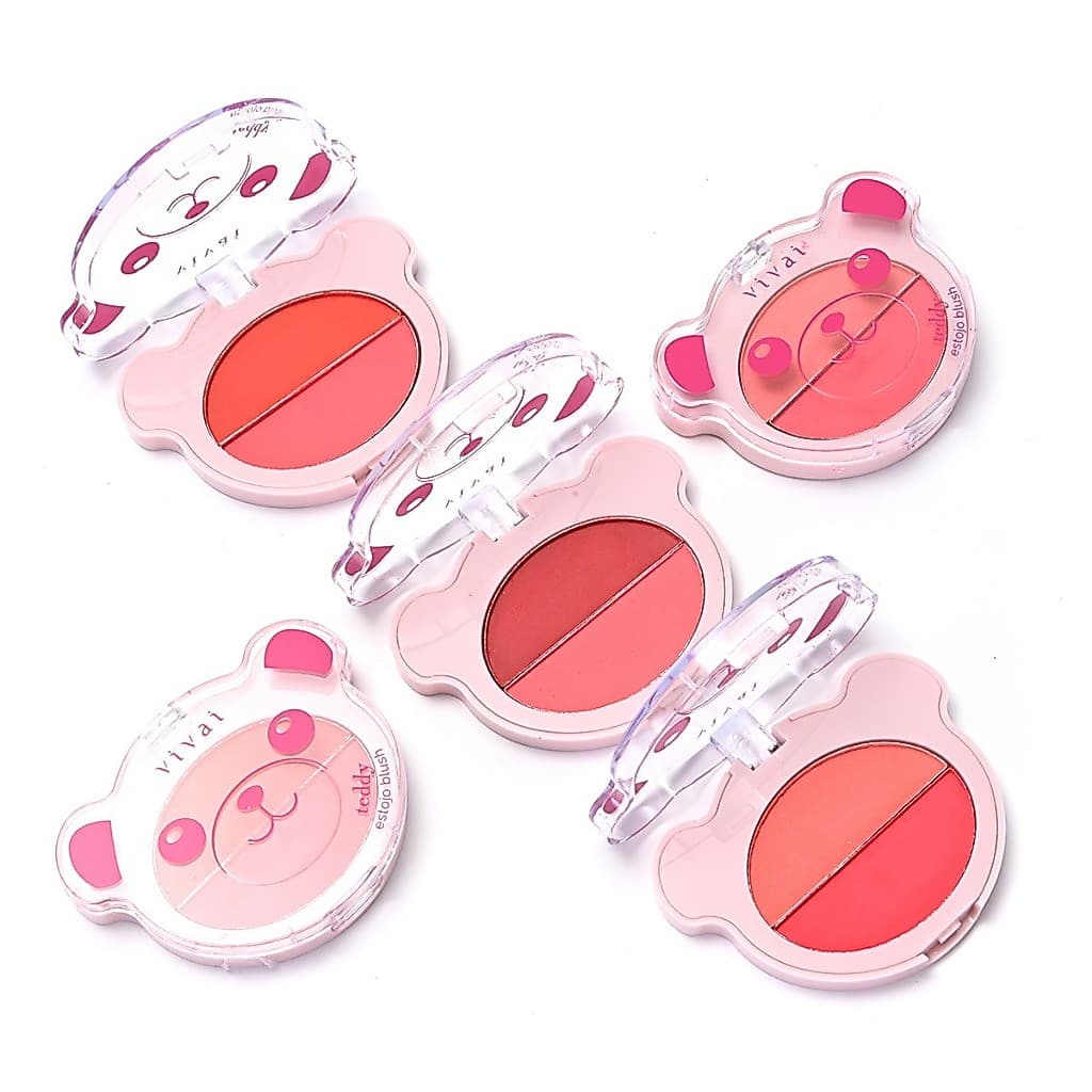Blush Compacto Teddy Vivai 5,2g Cores 01 a 03 Estojo de Ursinho para Revenda