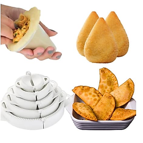 Kit Forma de Coxinha  e Forma Molde Pastel Salgados Risole