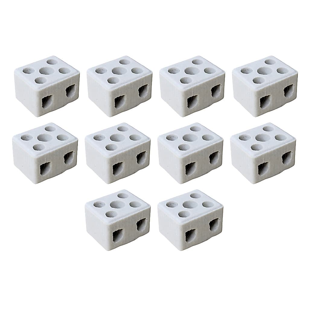 Kit 10 Conector Chuveiro Cerâmica/porcelana 2 Polos 6mm