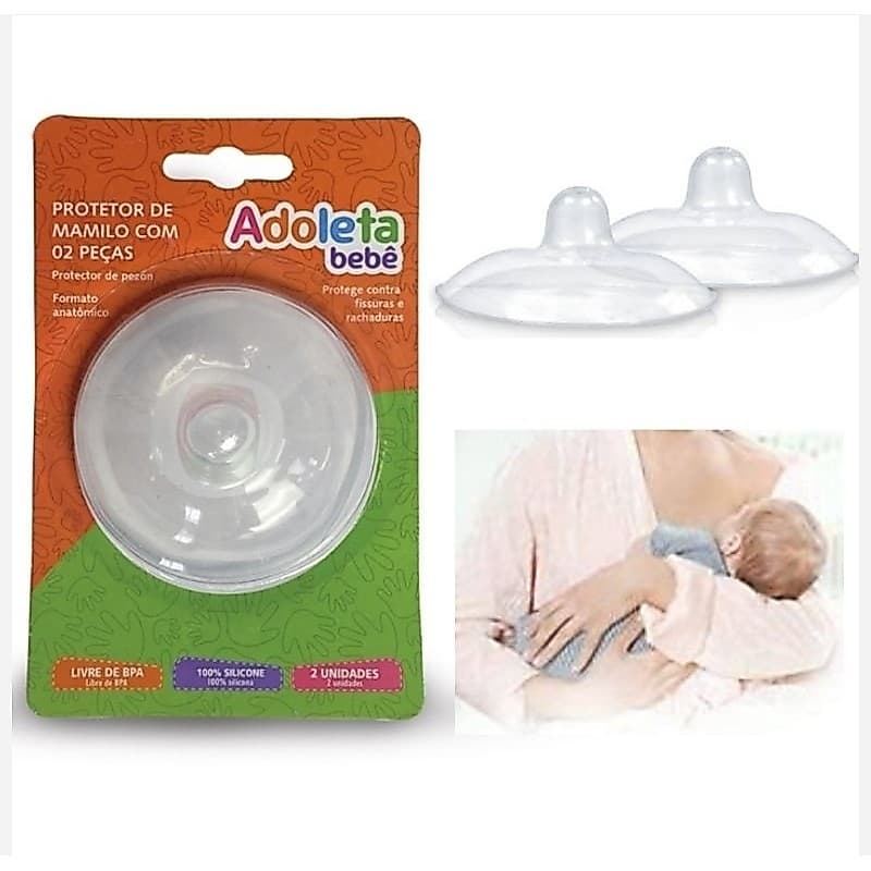 Kit 2 Protetor de Seio Mamilo Silicone Anatômico Protetor de Fissuras e Rachaduras Adoleta Bebê