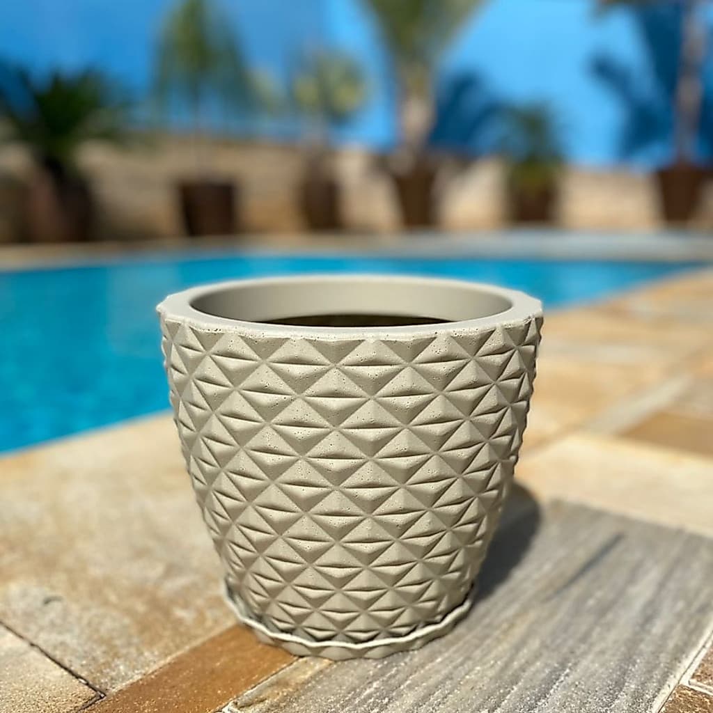 Vaso Polietileno Diamante Para Plantas Suculenta Rosa do Deserto Casa Mesa Jardim Sala (20x23)cm