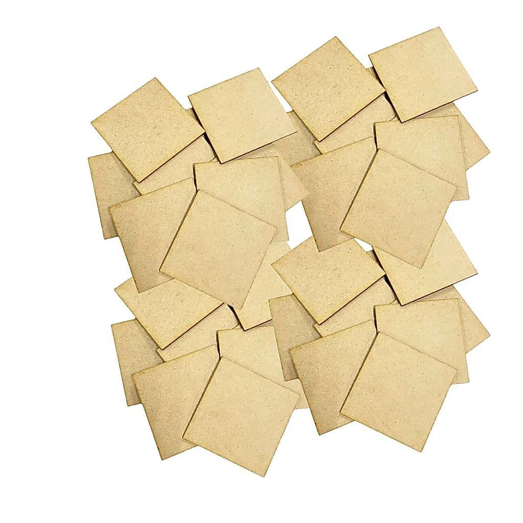 Kit 100 plaquinhas mdf cru 5x5 cm base para artesanato biscuit imã jogo memoria mosaico arte em mdf