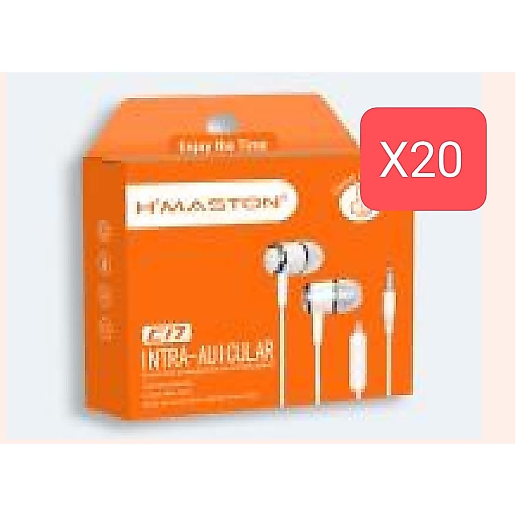 KIT 20 FONE DE OUVIDO INTRA-AURICULAR C17 H´MASTON BRANCO/PRETO