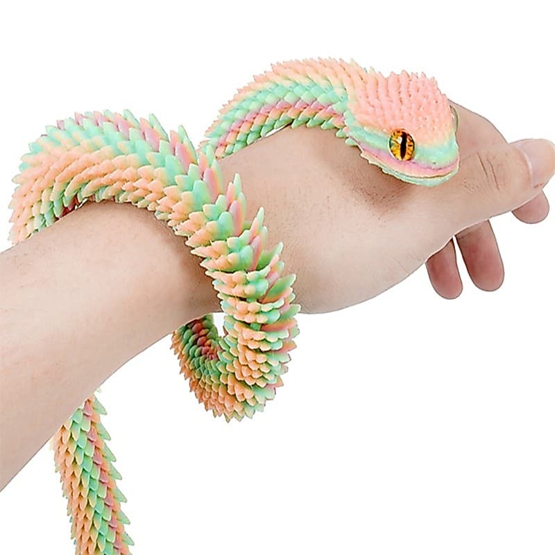 Impressão 3D Snake Joint Year Estátua Modelo Animal De Plástico Brinquedos Infantis Luminosos Presentes Diários 2025 Ano