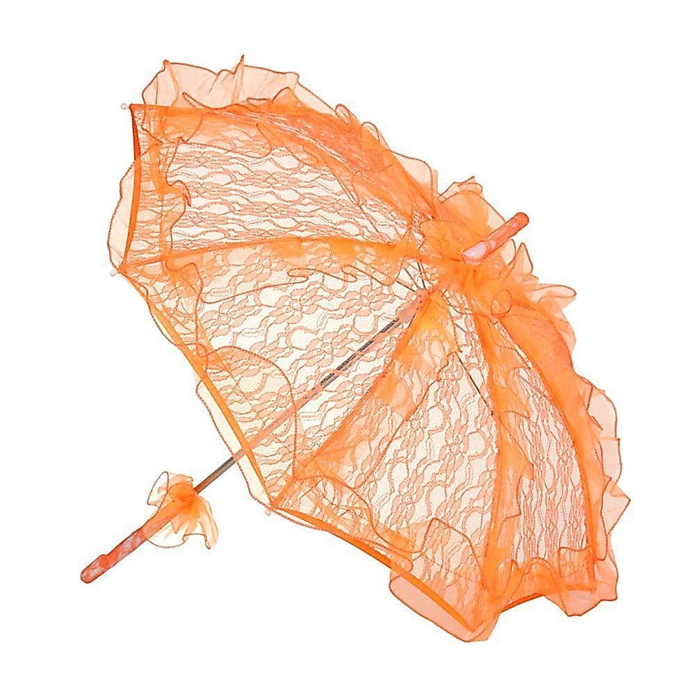 Guarda-Sol Bordado 1 Peça De Algodão Estilo Ocidental 56 Cm * 58 Oco Chuva Floral De Renda Romântica