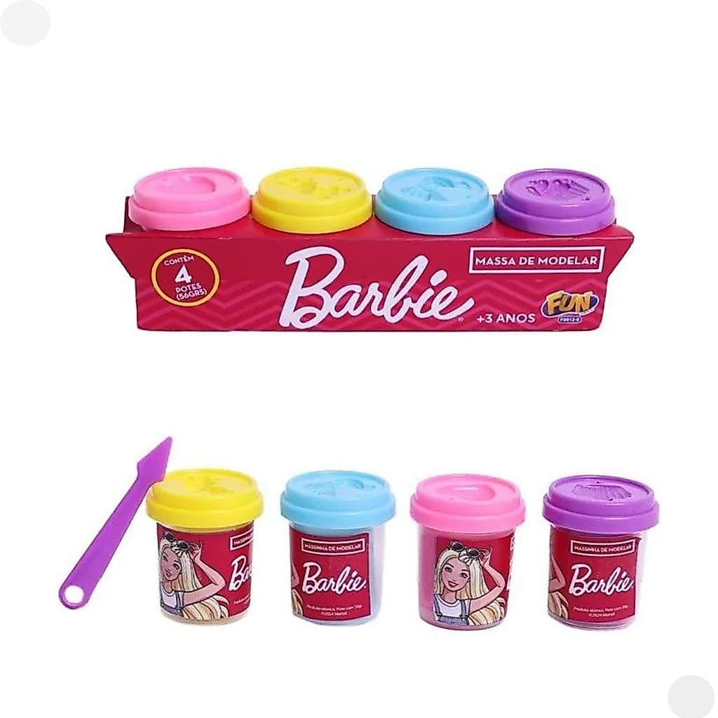 Massa de Modelar Da Barbie 4 Potes F0012-6 - Fun