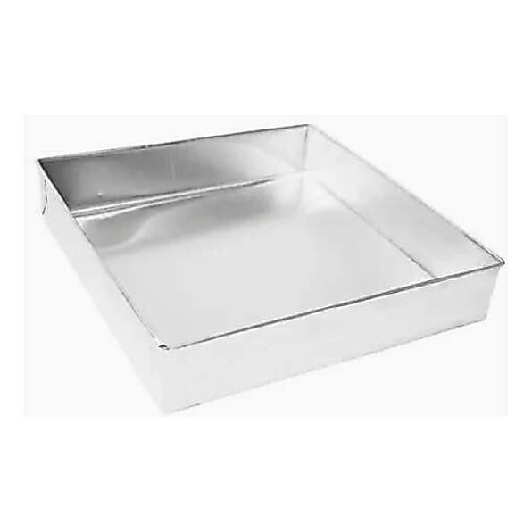 Kit com 4 Forma Bolo Quadrada Fixa 20x20x5 Em Alumínio