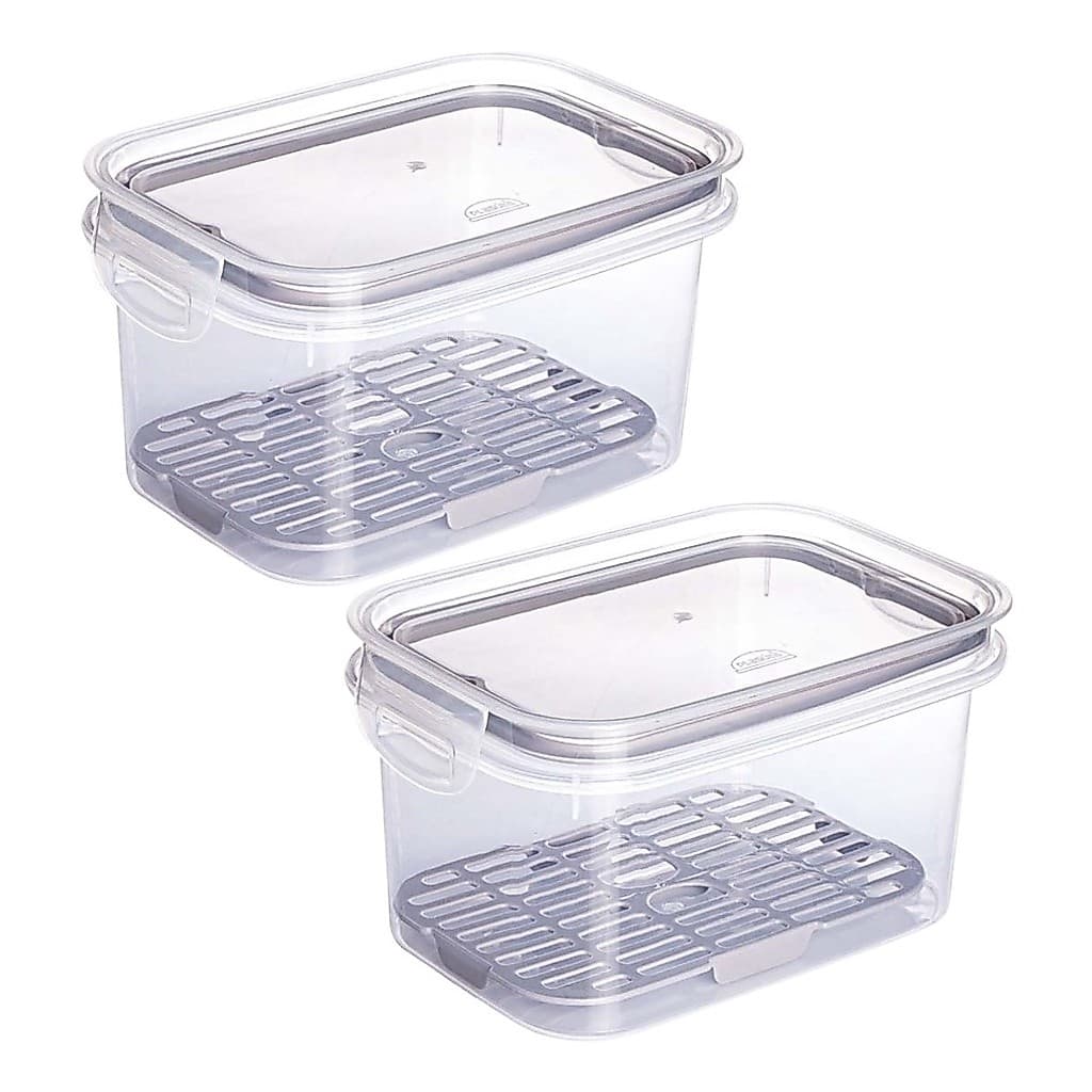 Kit 2 Pote Hermetico Plástico Porta Alimentos Frios 1.2L