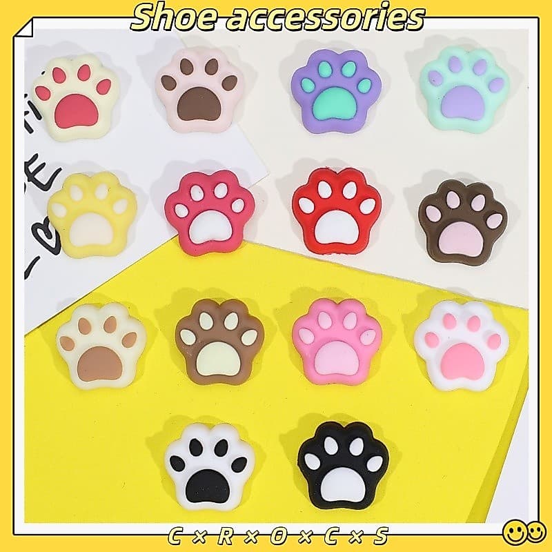 Acessórios para Sapatos Patas de Gato PVC Feitos à Mão Charme de Sapato Acessórios DIY Desenho Animado Infantil