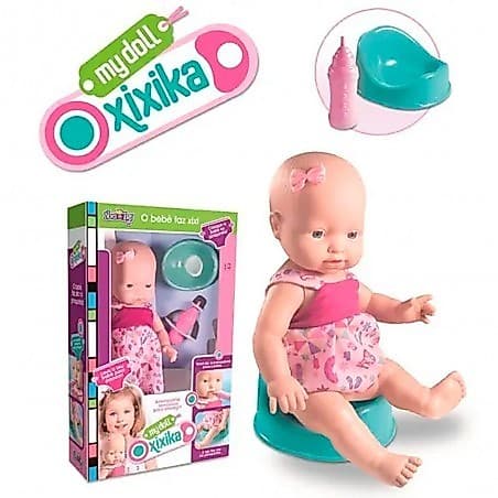 Boneca Com Peniquinho Infantil 35 Cm My Doll Xixica Nova Toys