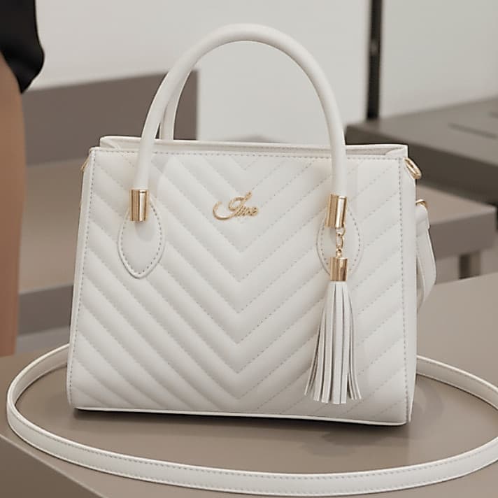 Bolsa Feminina Transversal Casual Couro Bordada V Premium Immateriale