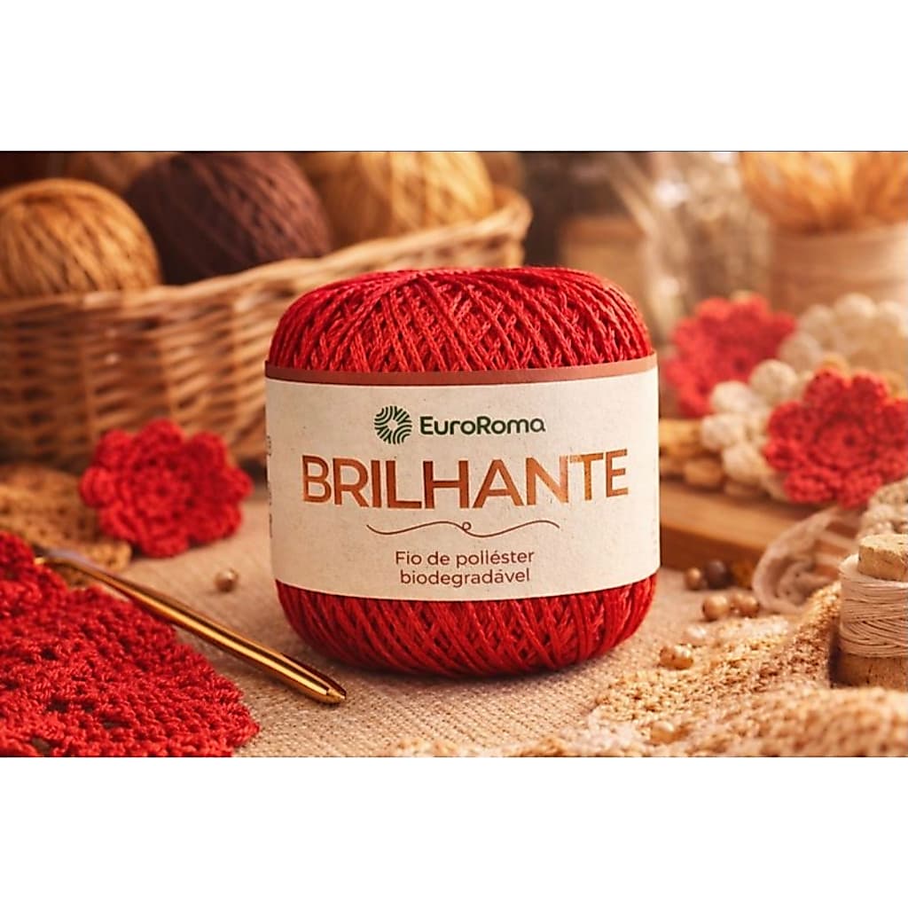 Fio EuroRoma Brilhante Original – Fio Metálico, Tricô e Artesanato | Brilho Premium para Bolsas, Sousplats e Decoração