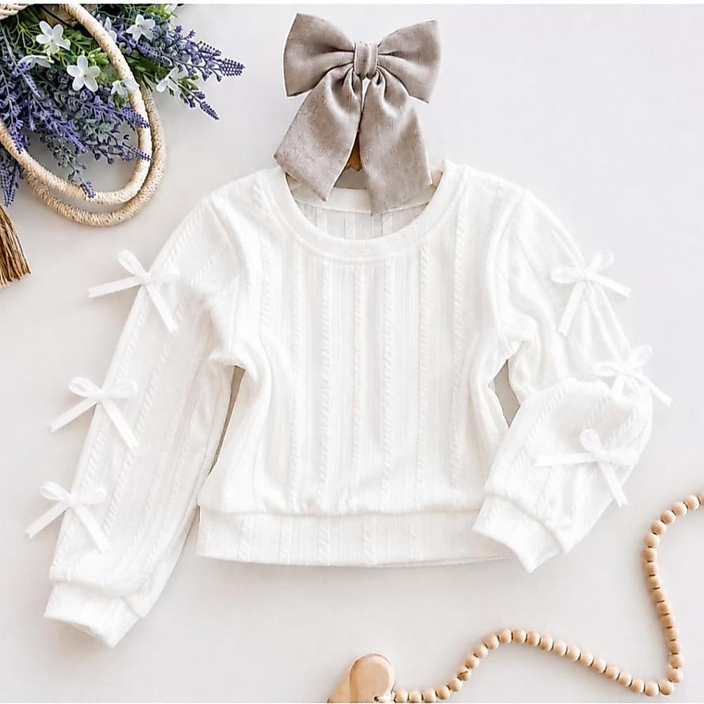 BLUSA INFANTIL MENINA MANGA LONGA INVERNO DETALHES NAS MANGAS