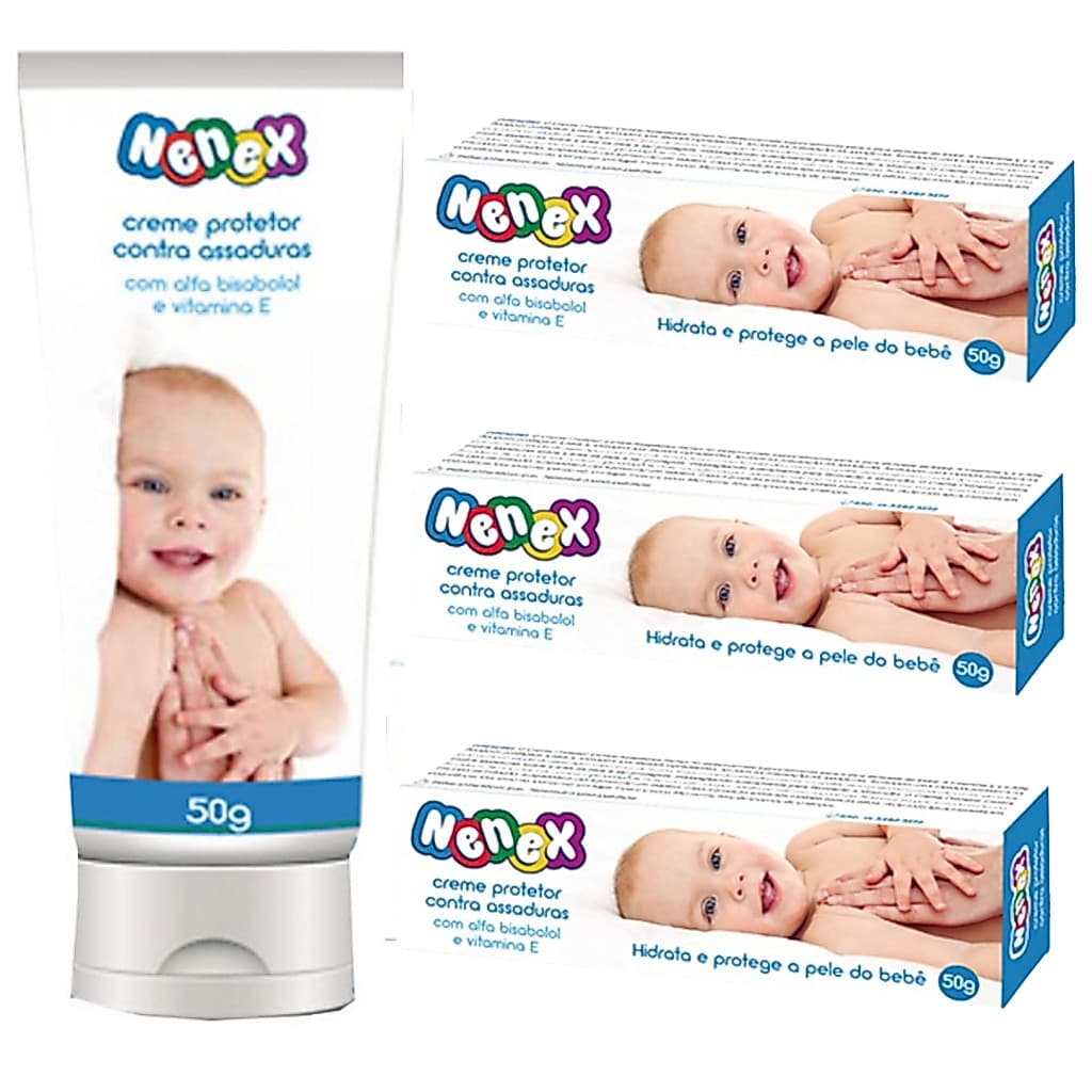 Kit 3 Pomadas Nenex Para Bebe Assadura 50g