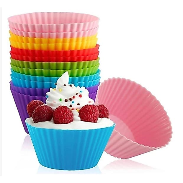 Forminha de Silicone Bolo Muffin Cupcake Conjunto com 10 /20/30 Formas de Mini Bolinho Coloridas