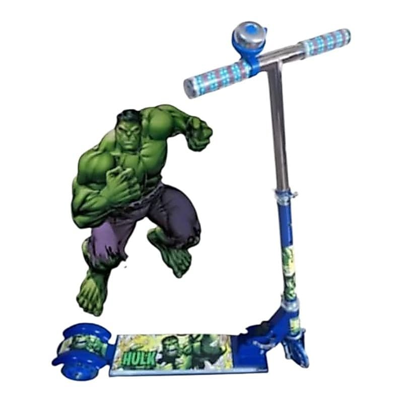 🛴 Patinete Infantil Dobrável Metal Musical com luz de led Incrível Hulk